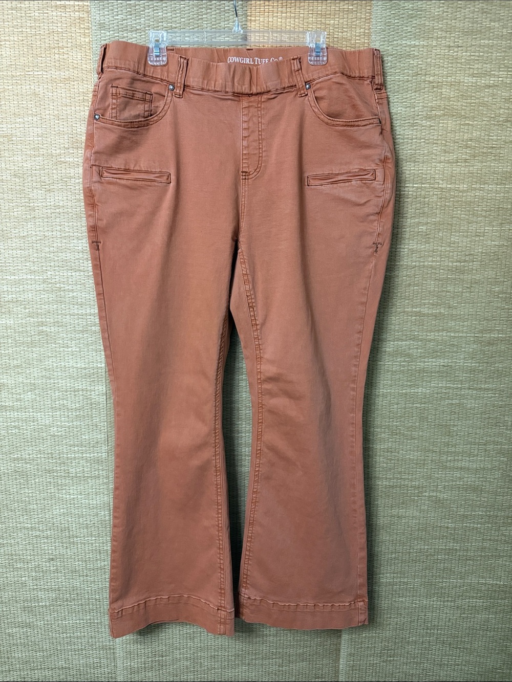 Cowgirl Tuff Rust-Tone Pull-on Wide Leg Jeans